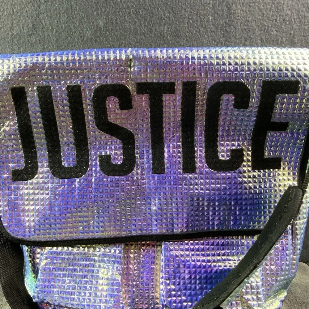 Justice Rainbow Messenger Bag Girls Shoulder Crossbody Y2K Sparkle School Retro